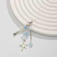 Thumbnail for Ocean Style Starfish Shell Pearl Charm Keychain Phone Strap - ArtGalleryZen