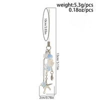 Thumbnail for Ocean Style Starfish Shell Pearl Charm Keychain Phone Strap - ArtGalleryZen