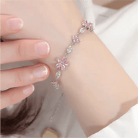 Thumbnail for Pink Crystal Cherry Blossom Bracelet - ArtGalleryZen