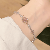 Thumbnail for Pink Crystal Cherry Blossom Bracelet - ArtGalleryZen
