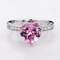 Thumbnail for Pink Crystal Heart Ring - ArtGalleryZen