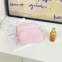 Thumbnail for Pink Heart Cosmetic Toiletry Bag Portable Travel Organizer - ArtGalleryZen
