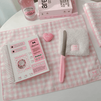 Thumbnail for Pink Heart Plaid Stripe Fabric Placemat - ArtGalleryZen