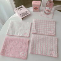 Thumbnail for Pink Heart Plaid Stripe Fabric Placemat - ArtGalleryZen