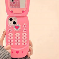 Thumbnail for Pink Heart Star Mirror Flip iPhone Case - ArtGalleryZen