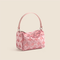 Thumbnail for Pink Heart Velvet Tote Bag - ArtGalleryZen