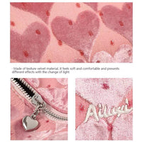 Thumbnail for Pink Heart Velvet Tote Bag - ArtGalleryZen