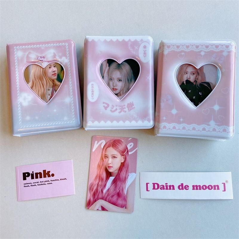 Pink Lace Bowknot Kpop 3 Inch Mini Photocard Album - ArtGalleryZen
