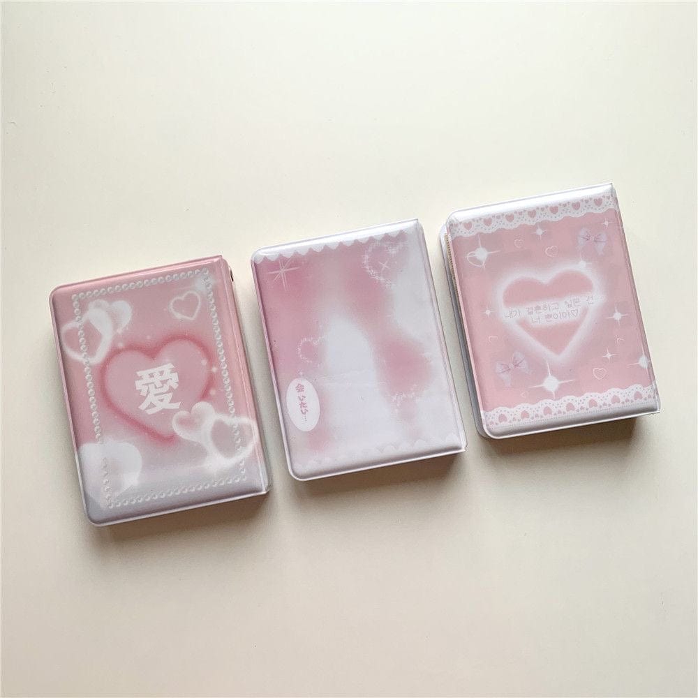 Pink Lace Bowknot Kpop 3 Inch Mini Photocard Album - ArtGalleryZen