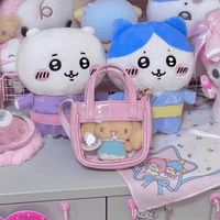Thumbnail for Pink Mini Clear Doll Tote Bag Shoulder Leather Bag Doll Accessories - ArtGalleryZen
