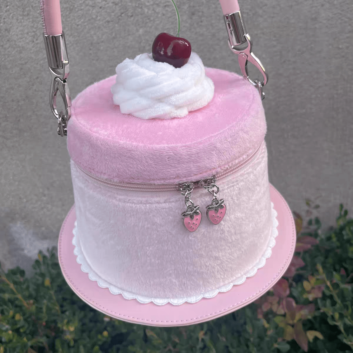 Pink Plush Strawberry Pudding Tote Bag - ArtGalleryZen