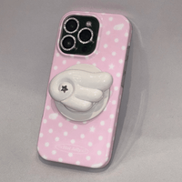 Thumbnail for Pink Polka Dots Angel Wing Magnetic Stand iPhone Case - ArtGalleryZen