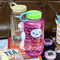 Thumbnail for Pink Smiley Polka Dots 1000ml Portable Water Cup - ArtGalleryZen