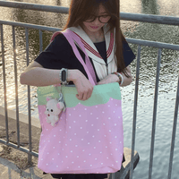 Thumbnail for Pink Strawberry Canvas Casual Shoulder Bag - ArtGalleryZen