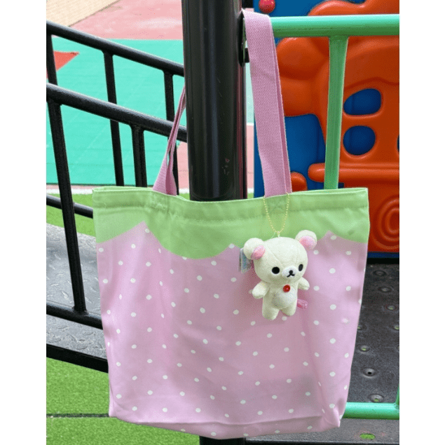 Pink Strawberry Canvas Casual Shoulder Bag - ArtGalleryZen