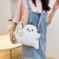 Thumbnail for Plush Ghost Backpack Crossbody Bag - ArtGalleryZen