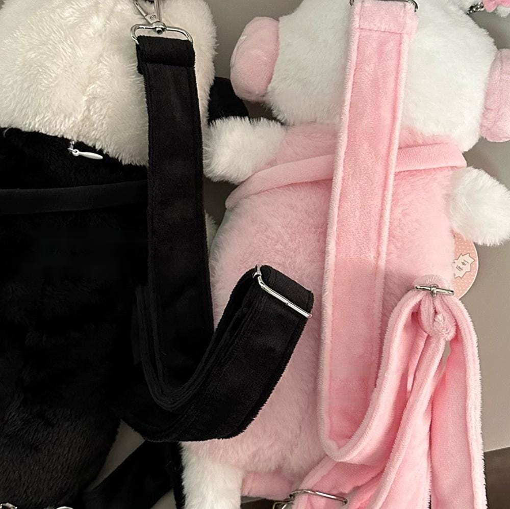 Plush Ribbit Cat Crossbody Bag - ArtGalleryZen