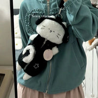 Thumbnail for Plush Ribbit Cat Crossbody Bag - ArtGalleryZen