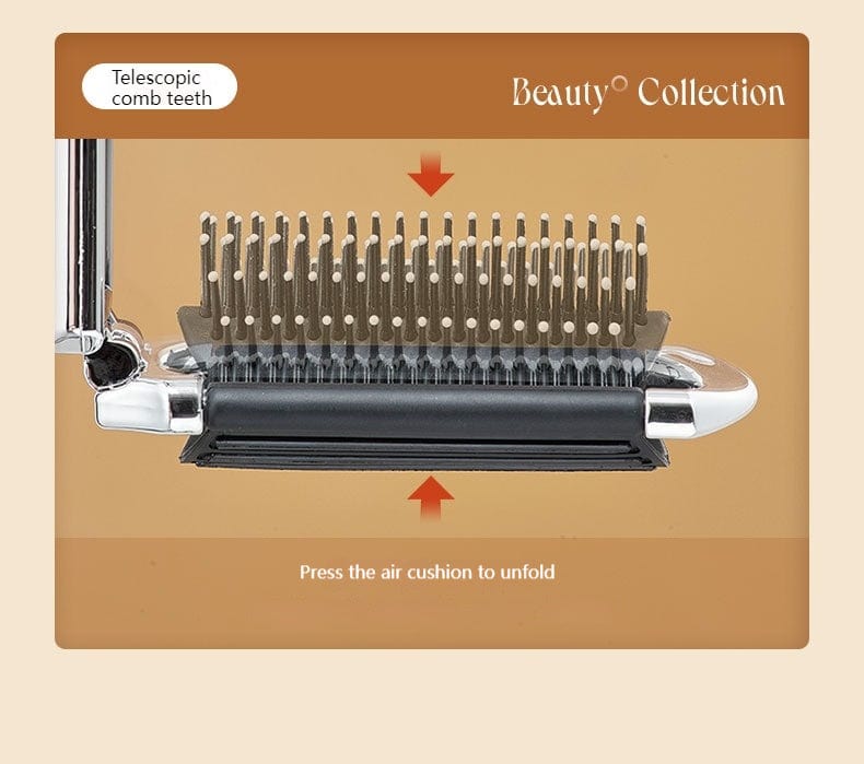 Portable Folding Cushion with Mirror Mini Massager Integrated Comb - ArtGalleryZen