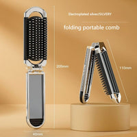 Thumbnail for Portable Folding Cushion with Mirror Mini Massager Integrated Comb - ArtGalleryZen
