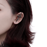 Thumbnail for Punk CZ Inlaid Moon Star Rose Hook Needle Piercing Stud Earring - ArtGalleryZen