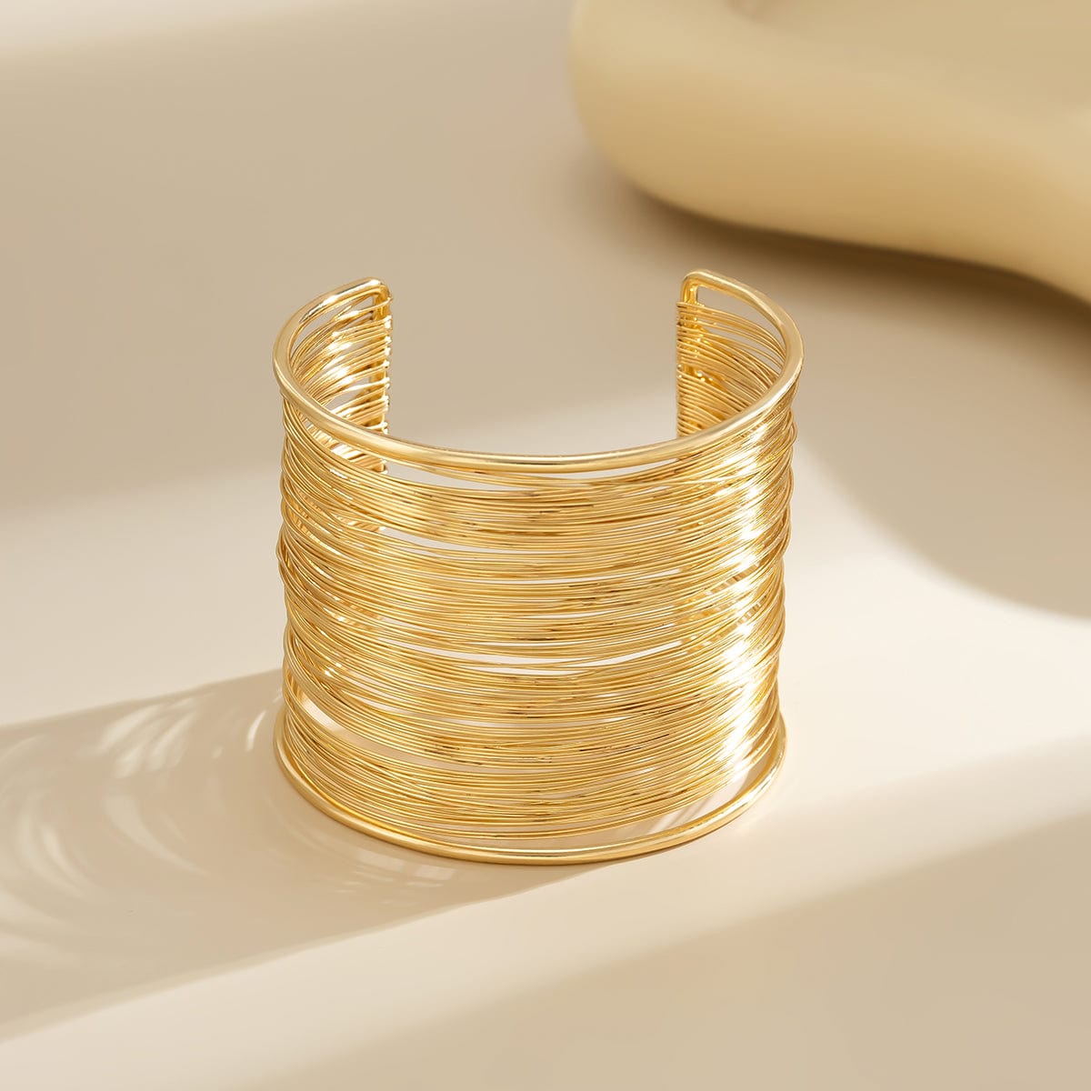 Punk Style Metallic Brushed Wide Cuff Bangle Bracelet - ArtGalleryZen