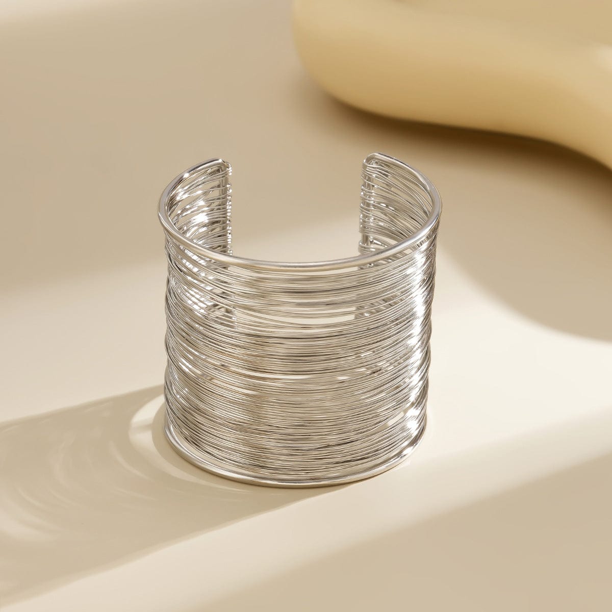 Punk Style Metallic Brushed Wide Cuff Bangle Bracelet - ArtGalleryZen