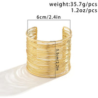 Thumbnail for Punk Style Metallic Brushed Wide Cuff Bangle Bracelet - ArtGalleryZen