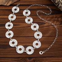 Thumbnail for Punk Style Pleated Round Disk Waist Chain - ArtGalleryZen