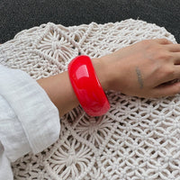 Thumbnail for Red Chunky Square Bangle Bracelet Set - ArtGalleryZen