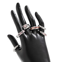 Thumbnail for Retro 6pcs Rhinestone Inlaid Glossy Open Ring Set - ArtGalleryZen