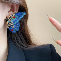 Thumbnail for Retro Chunky Rhinestone Inlaid Embroidery Butterfly Stud Earrings - ArtGalleryZen