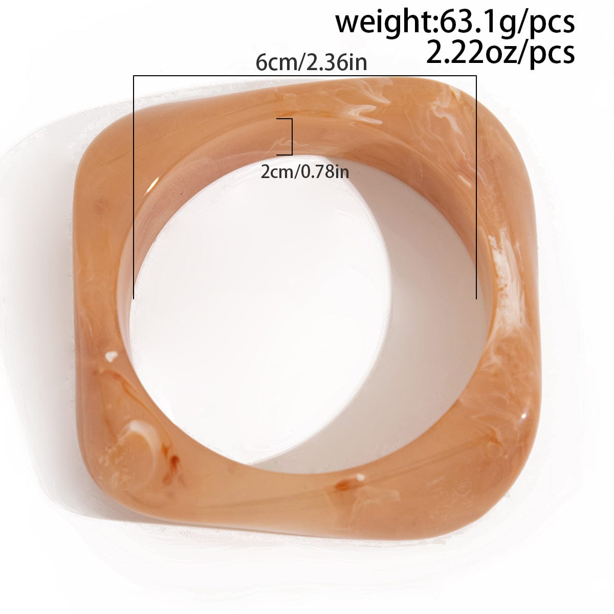 Retro Irregular Gradient Resin Bangle Bracelet - ArtGalleryZen