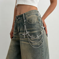 Thumbnail for Retro Layered Carved Cross Pendant Trouser Chain - ArtGalleryZen