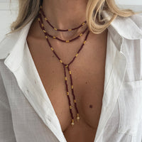 Thumbnail for Retro Seed Beaded Long Chain Necklace - ArtGalleryZen