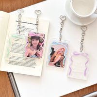 Thumbnail for Ribbon Bowknot Kpop Keychain Acrylic Photocard Holder - ArtGalleryZen