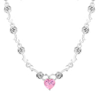 Thumbnail for Rose Heart Pendant Necklace - ArtGalleryZen