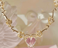 Thumbnail for Rose Heart Pendant Necklace - ArtGalleryZen