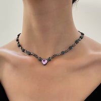 Thumbnail for Rose Heart Pendant Necklace - ArtGalleryZen