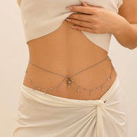 Thumbnail for Shining Layered CZ Inlaid Tassel Navel Piercing Belly Chain - ArtGalleryZen