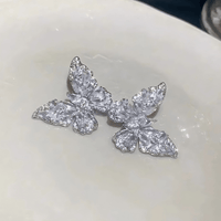 Thumbnail for Sparkling Chunky CZ Inlaid Butterfly Stud Earrings - ArtGalleryZen