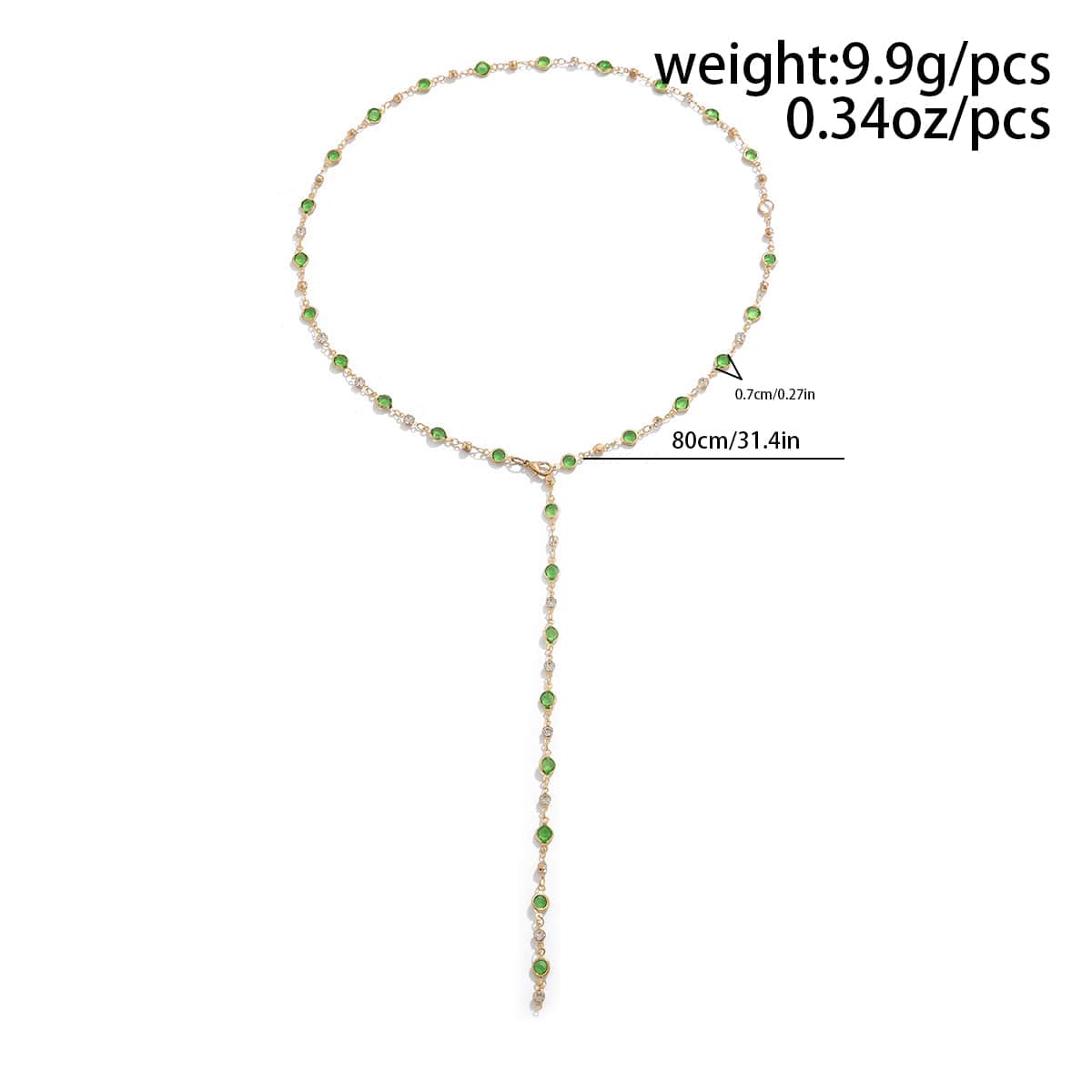 Sparkling Rhinestone Crystal Long Chain Y Necklace - ArtGalleryZen