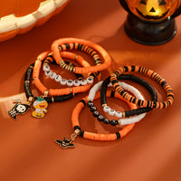 Thumbnail for Spooky 8Pcs Halloween Bat Skeleton Pumpkin Charm Letter Beaded Bracelet Set - ArtGalleryZen