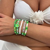Thumbnail for Spring Themed Flower Letter Polymer Clay Beaded Bracelet Set - ArtGalleryZen