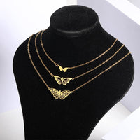 Thumbnail for Stainless Steel 3 Pieces Butterfly Necklace Set - ArtGalleryZen
