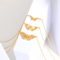 Thumbnail for Stainless Steel 3 Pieces Butterfly Necklace Set - ArtGalleryZen