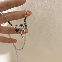 Thumbnail for Stainless Steel Rhinestone Melting Heart Necklace - ArtGalleryZen