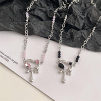 Thumbnail for Stainless Steel Rhinestone Melting Heart Necklace - ArtGalleryZen