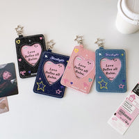 Thumbnail for Starlight Heart Denim Kpop Keychain Photocard Holder - ArtGalleryZen