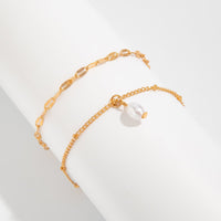 Thumbnail for Stylish 2pcs Pearl Charm Saturn Chain Anklet Set - ArtGalleryZen